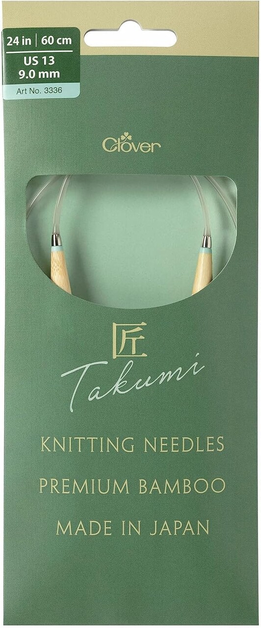Clover Takumi Pro Bamboo Circular Knitting Needles 24"- US 0-15